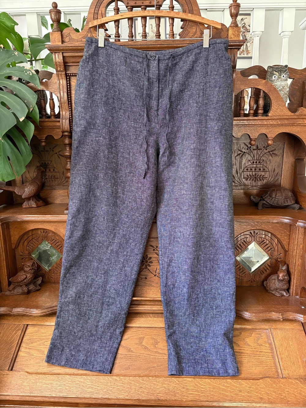 Haggar Charcoal Linen-Blend Trousers XL